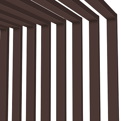 Декоративная рейка металлическая RAL8017/8017 Шоколад двусторонний на стенах и потолке в сборе