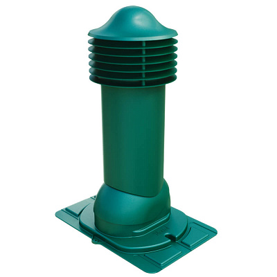 Труба вентиляционная VIOTTO d110мм h550мм с универсальным проходным элементом RAL6005 зеленый мох утепленная