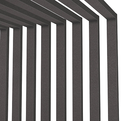 Декоративная рейка металлическая RAL8019 МАТТЕ Темный Шоколад двусторонний на стенах и потолке в сборе