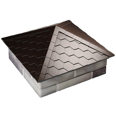 Колпак ZKING EVEREST 535х535мм на столб 2х2 кирпича Коричневый Колпак ZKING EVEREST 535х535мм на столб 2х2 кирпича Коричневый