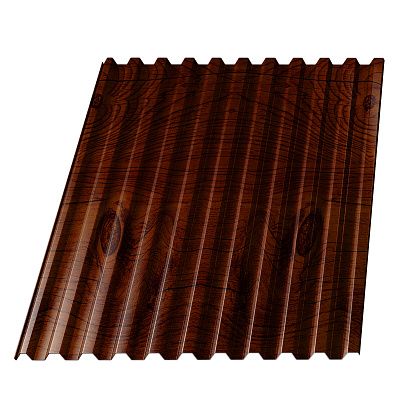 Профнастил С-21 под Темное Дерево 0.45 мм Printech Корея
