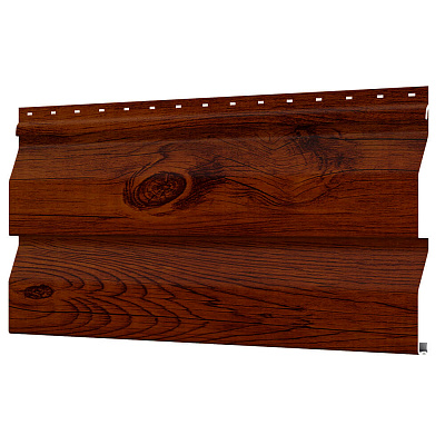 Сайдинг металлический (металлосайдинг) Корабельная доска Printech под дерево Темное дерево