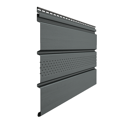 Софит Т4 (3,05) с центра-й  перфорацией Графит Дёке (16 шт./уп.) фото Центр Металлокровли Софит Т4 (3,05) с центра-й  перфорацией Графит Дёке (16 шт./уп.) фото Центр Металлокровли