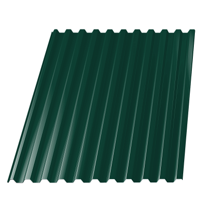 Профнастил С-21 RAL6005 Зеленый Мох ш1.07м т0.45мм двухсторонний