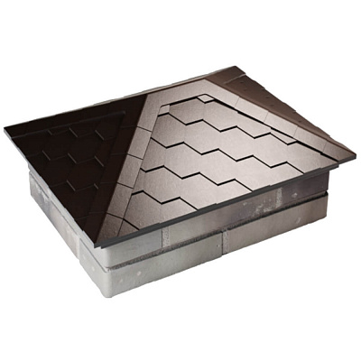 Колпак ZKING EVEREST 520х390мм на столб 2х1.5 кирпича Коричневый Колпак ZKING EVEREST 520х390мм на столб 2х1.5 кирпича Коричневый