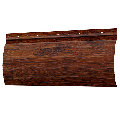 Сайдинг металлический (металлосайдинг) царьсайдинг Бревно Рубленое 4Д Темное дерево 3D Светлый для фасада