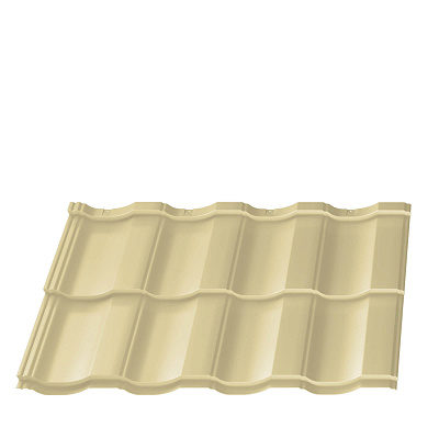 Металлочерепица Геркулес Элит RAL1014 Бежевый 0,45мм модуль 2 волны