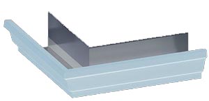 Угол желоба 120*86 наружный RAL 9010 (Белый) фото Центр Металлокровли