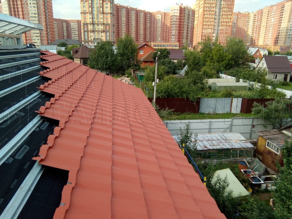 Металлочерепица Геркулес 8004 терракотовый Стальной Бархат от Центра Металокровли в Уфе