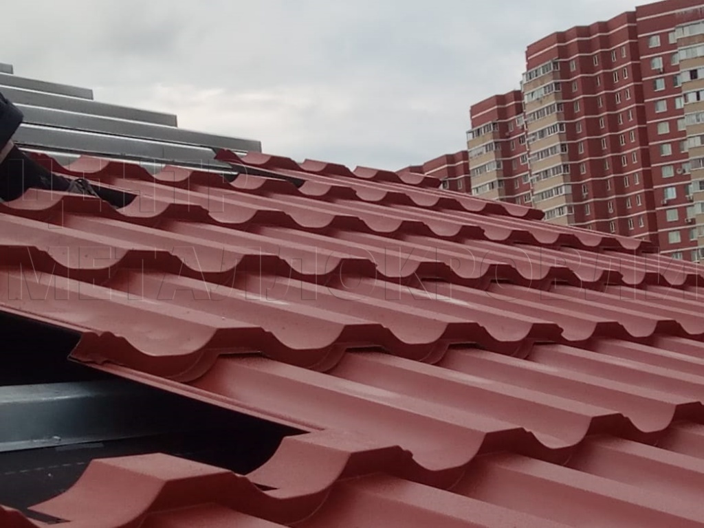 Металлочерепица Геркулес 8004 терракотовый Стальной Бархат от Центра Металлокровли в Уфе