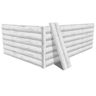 Фото сайдинга металлического (металлосайдинга) Блок-Хаус под бревно Printech Беленый Дуб для фасада дома Фото сайдинга металлического (металлосайдинга) Блок-Хаус под бревно Printech Беленый Дуб для фасада дома