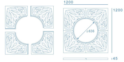 Приствольная решетка ПП ZKING CRUST 1.2х1.2м Схема Приствольная решетка ПП ZKING CRUST 1.2х1.2м Схема