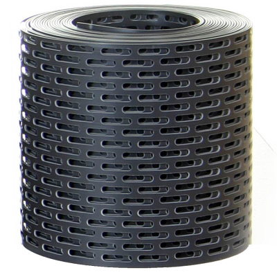 Вентиляционная ПВХ лента карниза СЕРАЯ фото 1 Вентиляционная ПВХ лента карниза СЕРАЯ фото 1