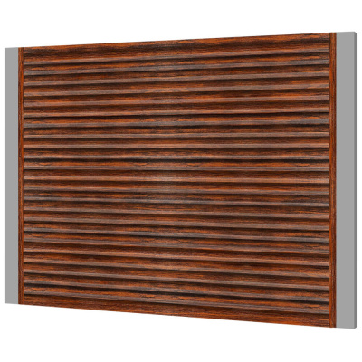 Забор жалюзи ЭКО-Z Темный Дуб 3D Принтек двусторонний на металлических столбах Забор жалюзи ЭКО-Z Темный Дуб 3D Принтек двусторонний на металлических столбах