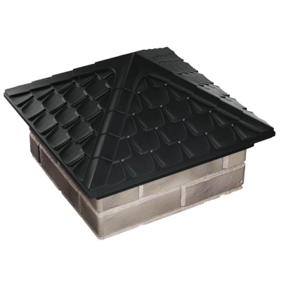 Колпак на столб забора ELBRUS Черный 1,5х1,5 кирпича Черепица фото 3 Колпак на столб забора ELBRUS Черный 1,5х1,5 кирпича Черепица фото 3