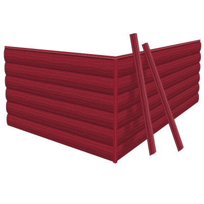 Фото сайдинга металлического (металлосайдинга) царьсайдинга Бревно Рубленое 4Д RAL3003 Рубин для фасада дома Фото сайдинга металлического (металлосайдинга) царьсайдинга Бревно Рубленое 4Д RAL3003 Рубин для фасада дома