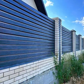 Забор жалюзи Хай-Тек Черное Дерево 3D Принтек двусторонний