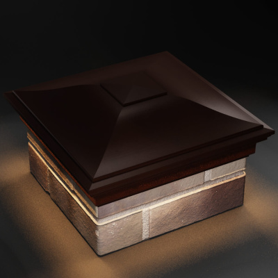 Колпак ZKING MONBLAN 385мм на столб 1.5 кирпича Коричневый с подсветкой фото 3