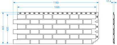 Фасадная панель Деке FLEMISH - Коричневый чертеж Фасадная панель Деке FLEMISH - Коричневый чертеж