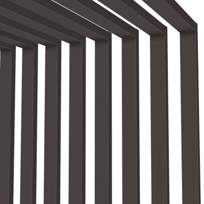 Декоративные рейки металлические RAL8019/8019 Темный Шоколад двусторонний на стенах и потолке в сборе