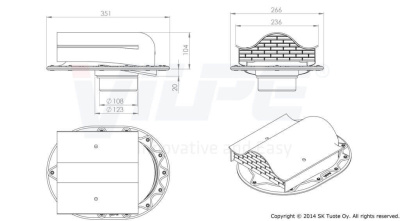 732538 Кровельный вентиль CLASSIC -KTV (красный) чертеж 732538 Кровельный вентиль CLASSIC -KTV (красный) чертеж