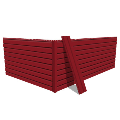 Фото сайдинга металлического (металлосайдинга) Корабельная доска RAL3003 Рубин для фасада дома Фото сайдинга металлического (металлосайдинга) Корабельная доска RAL3003 Рубин для фасада дома