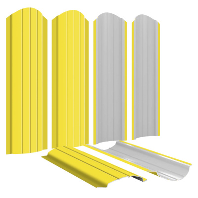 Штакетник Полукруглый RAL 1018 Желтый для забора Штакетник Полукруглый RAL 1018 Желтый для забора