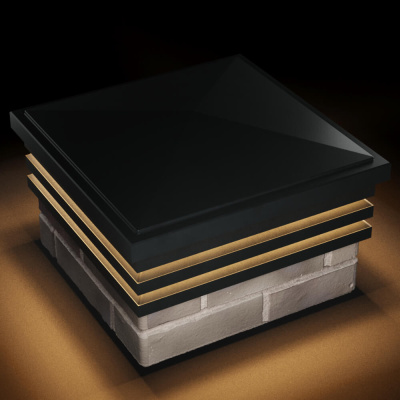 Колпак Бона на 1.5 кирпича Черный с подсветкой в комплекте 2 Колпак Бона на 1.5 кирпича Черный с подсветкой в комплекте 2