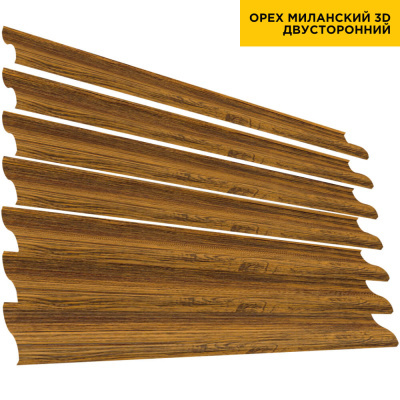 Ламель Еврожалюзи Орех Миланский 3D двусторонний для заборов-жалюзи, беседок, пергол Ламель Еврожалюзи Орех Миланский 3D двусторонний для заборов-жалюзи, беседок, пергол