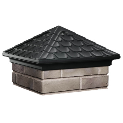 Колпак на столб забора ELBRUS Черный 1,5х1,5 кирпича Черепица фото 4 Колпак на столб забора ELBRUS Черный 1,5х1,5 кирпича Черепица фото 4