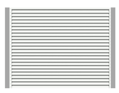 Секция забора жалюзи из ламелей жалюзи ЭКО-Z RAL9003/9003 Белый 2-х сторонняя с металлическими столбами анфас