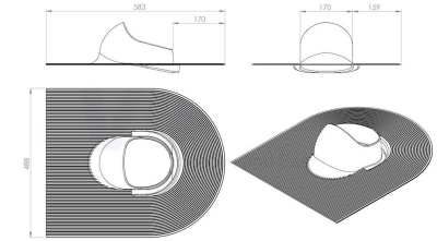 740038 Проходной элемент HUOPA (красный) чертеж 740038 Проходной элемент HUOPA (красный) чертеж