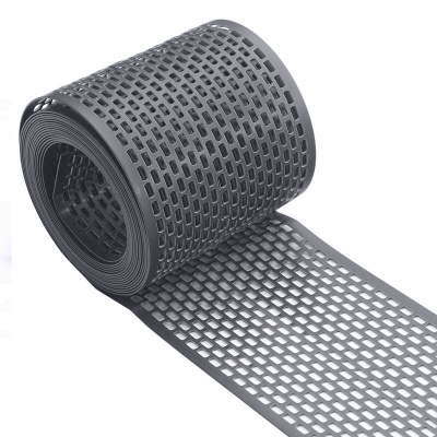 Сетка карнизная ПВХ серая для вентиляции карниза кровли Сетка карнизная ПВХ серая для вентиляции карниза кровли