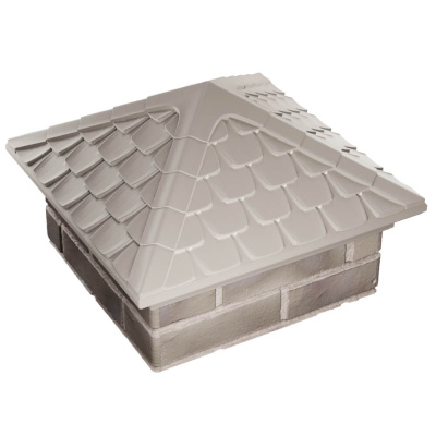 Колпак на столб забора ELBRUS Бежевый 1,5х1,5 кирпича Черепица фото 3 Колпак на столб забора ELBRUS Бежевый 1,5х1,5 кирпича Черепица фото 3