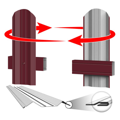 Штакетник (евроштакетник) ЭКО М-образный 95мм RAL3005 Красное Вино Штакетник (евроштакетник) ЭКО М-образный 95мм RAL3005 Красное Вино