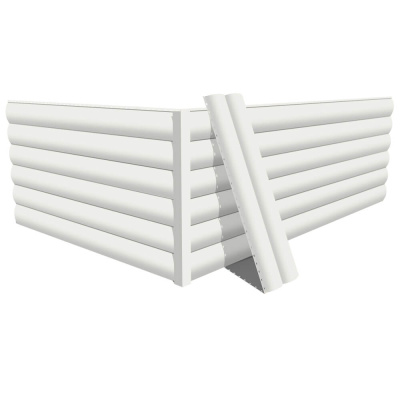 Фото сайдинга металлического (металлосайдинга) Блок-Хаус под бревно RAL9003 Белый для фасада дома Фото сайдинга металлического (металлосайдинга) Блок-Хаус под бревно RAL9003 Белый для фасада дома