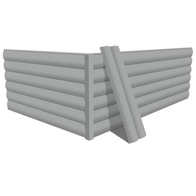 Фото сайдинга металлического (металлосайдинга) Блок-Хаус под бревно RAL9006 Серебро для фасада дома Фото сайдинга металлического (металлосайдинга) Блок-Хаус под бревно RAL9006 Серебро для фасада дома