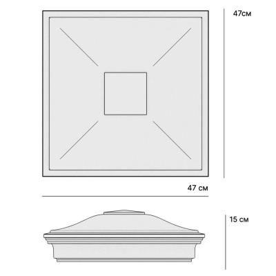 Колпак на столб забора ZKING МОНБЛАН 1,5х1,5 кирпича размер под посадку 385х385мм чертеж размеры Колпак на столб забора ZKING МОНБЛАН 1,5х1,5 кирпича размер под посадку 385х385мм чертеж размеры