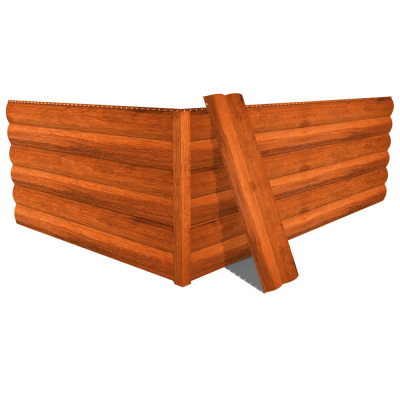 Фото сайдинга металлического (металлосайдинга) Блок-Хаус под бревно SteelArt Кедр Темный для фасада дома Фото сайдинга металлического (металлосайдинга) Блок-Хаус под бревно SteelArt Кедр Темный для фасада дома