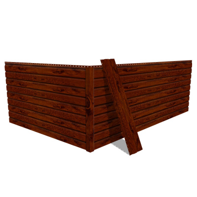 Фото сайдинга металлического (металлосайдинга) Корабельная доска с покрытием Printech (Корея) под дерево Темное дерево для фасада дома