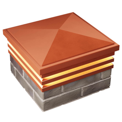 Колпак Бона на 1.5 кирпича Красный с подсветкой 2 Колпак Бона на 1.5 кирпича Красный с подсветкой 2