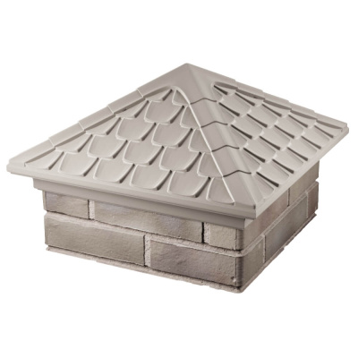 Колпак на столб забора ELBRUS Бежевый 1,5х1,5 кирпича Черепица фото 2 Колпак на столб забора ELBRUS Бежевый 1,5х1,5 кирпича Черепица фото 2