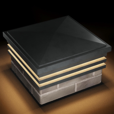 Колпак Бона на 1.5 кирпича Серый с подсветкой в комплекте 2