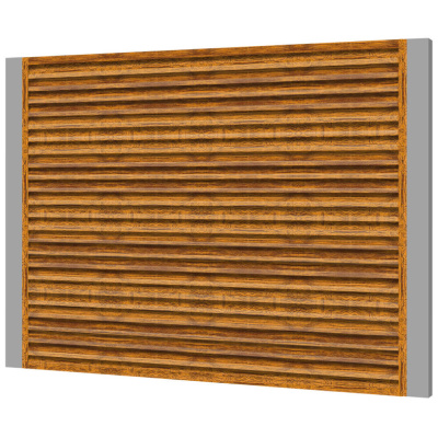 Забор жалюзи ЭКО-Z Орех Миланский 3D Принтек односторонний на металлических столбах Забор жалюзи ЭКО-Z Орех Миланский 3D Принтек односторонний на металлических столбах