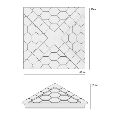Колпак на столб забора EVEREST Коричневый 1,5х1,5 кирпича Черепица размер под посадку 390х390мм размеры Колпак на столб забора EVEREST Коричневый 1,5х1,5 кирпича Черепица размер под посадку 390х390мм размеры