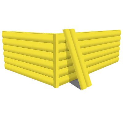 Фото сайдинга металлического (металлосайдинга) Блок-Хаус под бревно RAL1018 Желтый для фасада дома Фото сайдинга металлического (металлосайдинга) Блок-Хаус под бревно RAL1018 Желтый для фасада дома