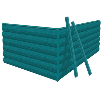 Фото сайдинга металлического (металлосайдинга) царьсайдинга Бревно Рубленое 4Д RAL5021 Морская волна для фасада дома Фото сайдинга металлического (металлосайдинга) царьсайдинга Бревно Рубленое 4Д RAL5021 Морская волна для фасада дома