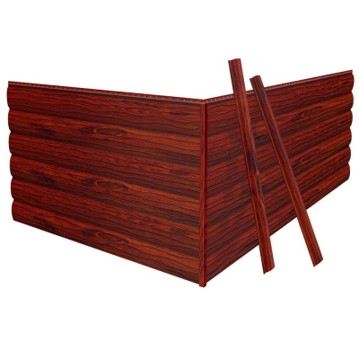 Фото сайдинга металлического (металлосайдинга) Бревно Рубленое 4Д под бревно дерево Каштан Красный покрытие Printech для фасада дома